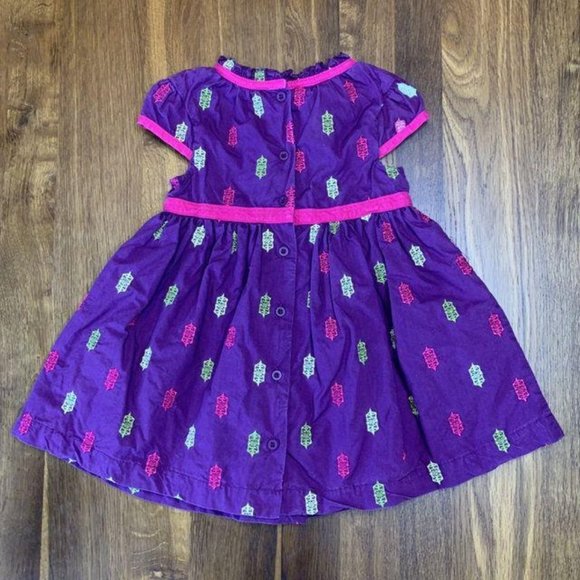 TEA COLLECTION Girls Purple Dress L 18-24 Turkey Purple Nesrin Poplin Toddler - Picture 2 of 6